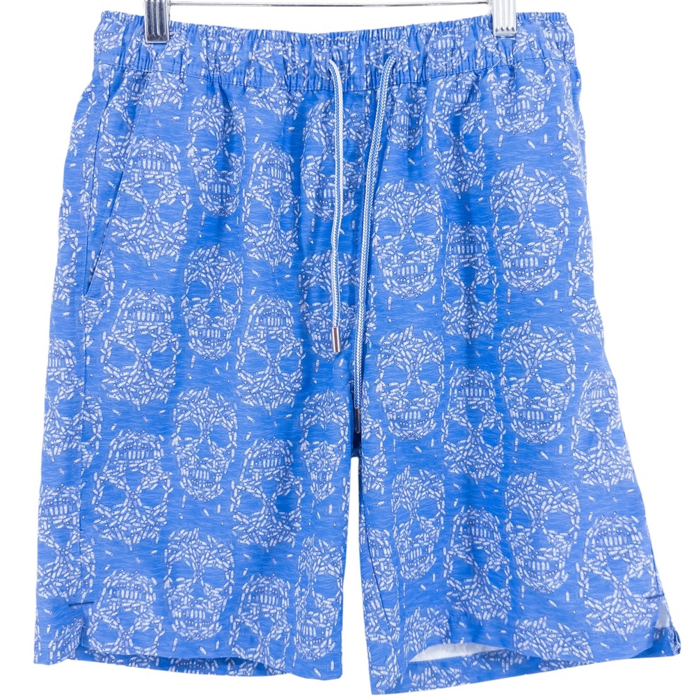 Peter Millar Men's Party Barge Seaside Skulls All‎ Over Print Swim Trunks Size S